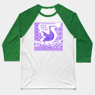 purple agami heron garza in ecopop talavera azulejo pattern in pop wallpaper Baseball T-Shirt